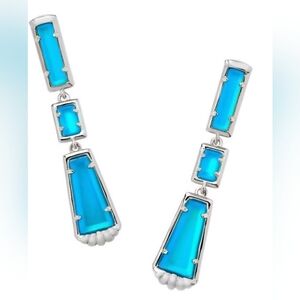 Kendra Scott Serena Linear Earrings - Matte Fluorescent Blue